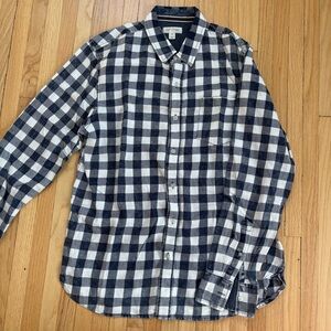 Sun + Stone Navy and White Plaid Shirt